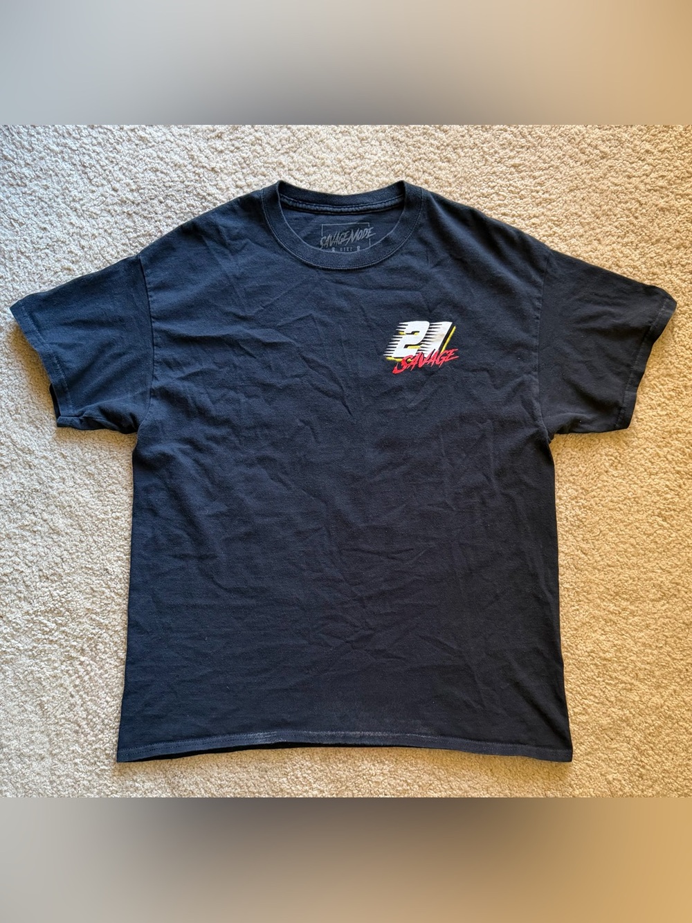 21 Savage Savage Mode II Graphic T-Shirt Black Size Large Rap Merch